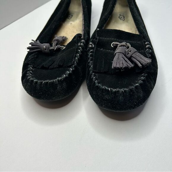 UGG Women's Black Suede Moccasins 7 - Picture 4 of 11